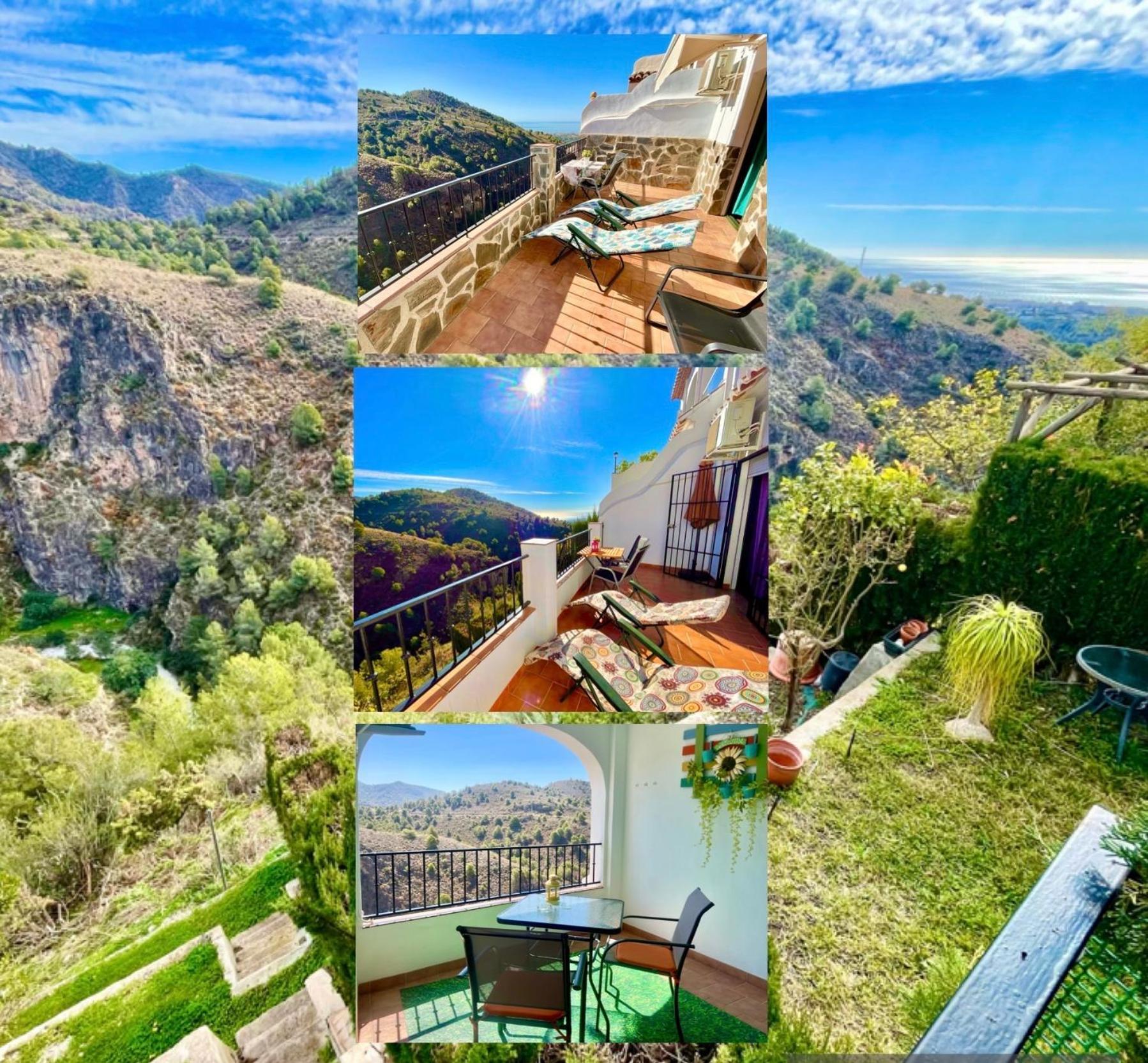 Apartamentos Axarquia , Frigiliana, Terraza Privada Con Vistas A La Montana Rio Y Al Mar エクステリア 写真