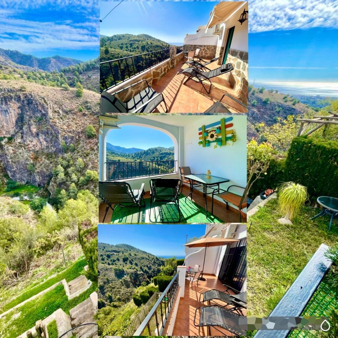 Apartamentos Axarquia , Frigiliana, Terraza Privada Con Vistas A La Montana Rio Y Al Mar エクステリア 写真